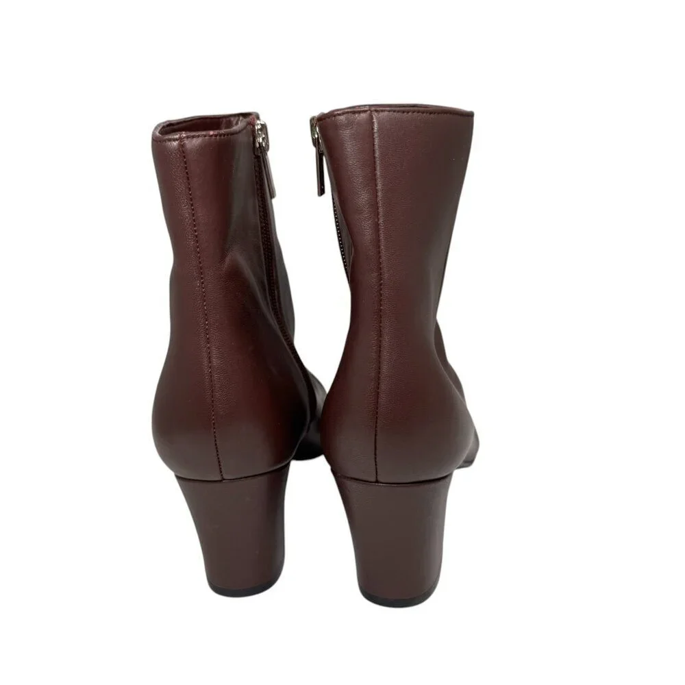 Marc Fisher Ltd‎ Aleea Cap Toe Bootie Women's Cordovan/Black size 8.5 NEW